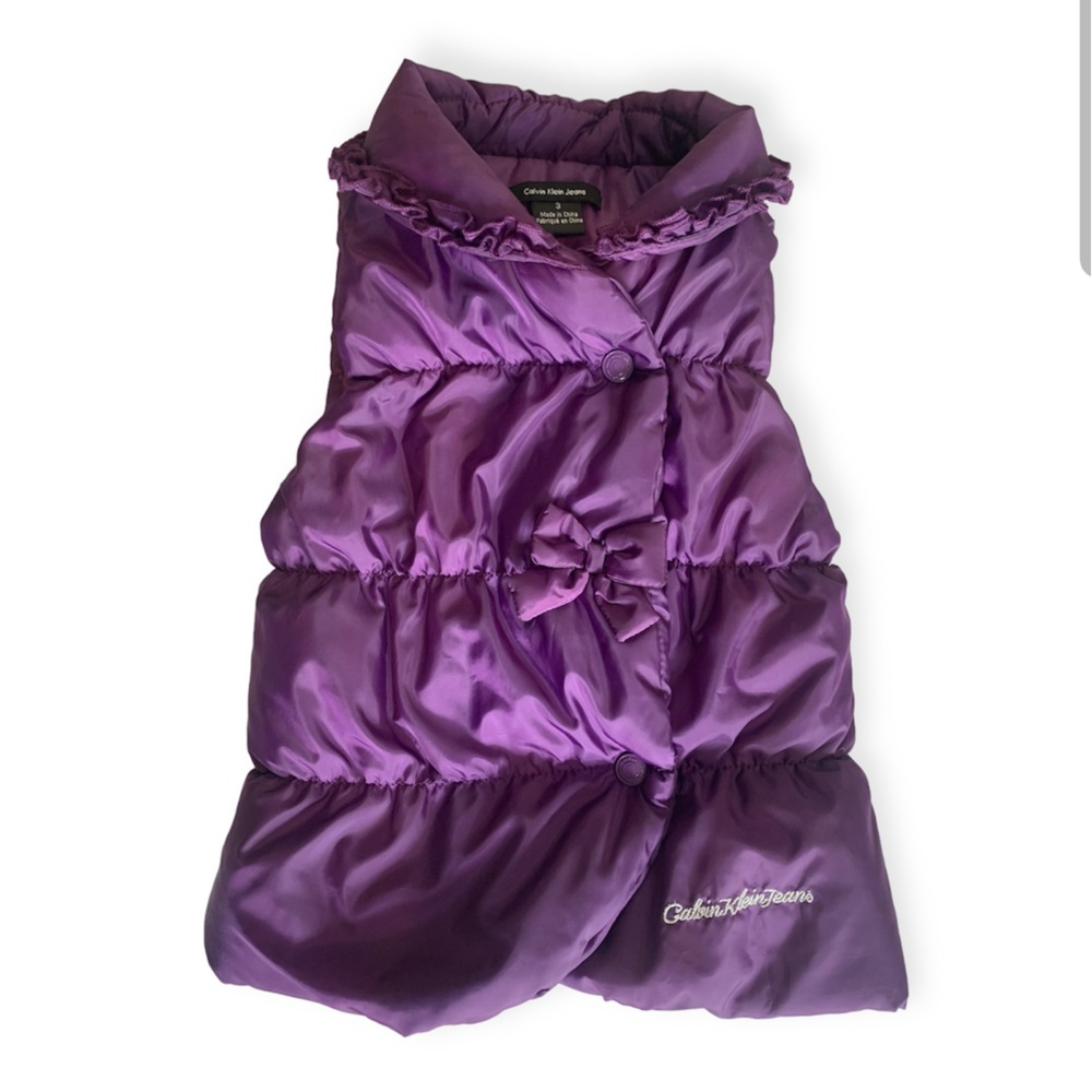 Purple Calvin Klein Jeans puffer vest, girls size 3